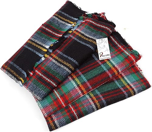 Miniatura 7 de Bufanda a cuadros para mujer, bufandas gruesas de gran tamaño, chales de tartán