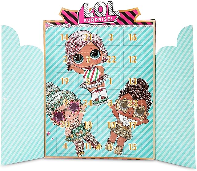 L.O.L. Surprise! Advent Calendar 2022, Girls Jewellery Christmas Countdown Calendars With 24 Surprises With Bracelet, Necklace And 22 LOL Dolls Charms And Accessories Including Queen Bee and Unicorn