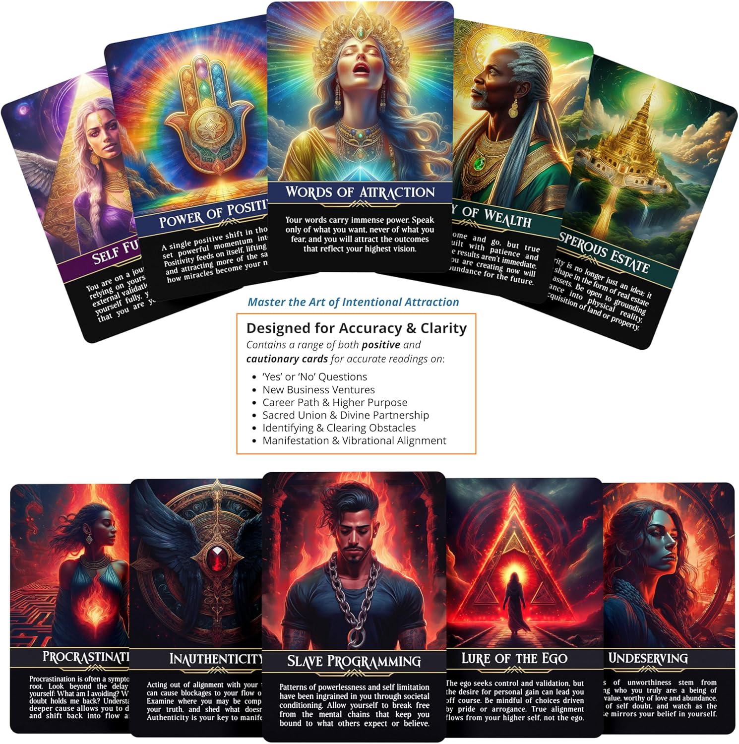 Abundant Attraction: The Oracle of Accelerated Manifestation by River Aether - 60 Inspirational Oracle Cards with Keywords and Meanings on Them for Beginners to Advanced Readers - Image 5