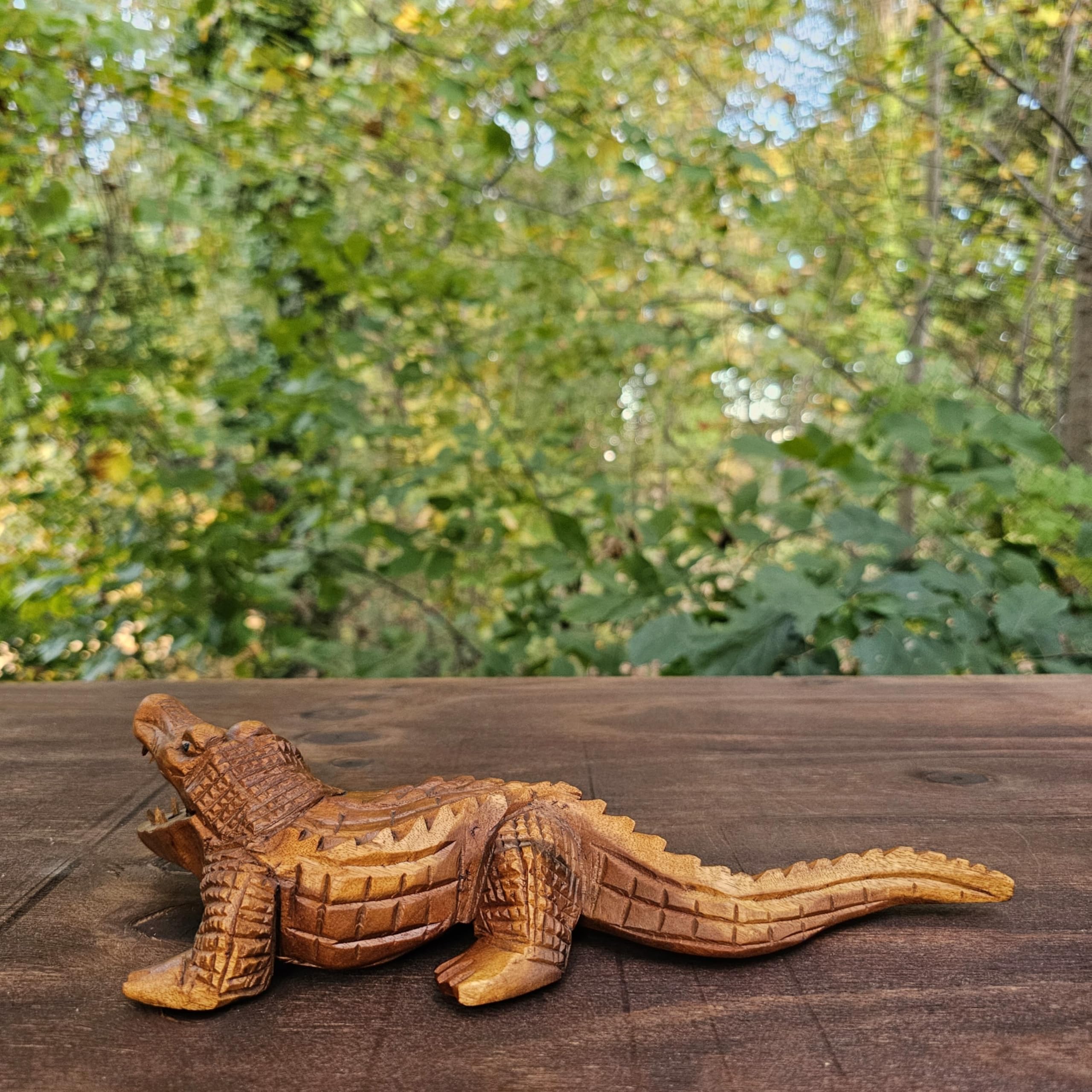 Buy G6 COLLECTION Wooden Hand Carved Crocodile Sculpture Statue