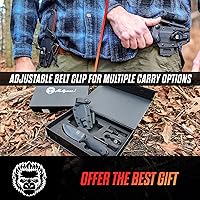 Vista 3 de Holtzman's Gorilla Survival Bloodline - Cuchillo de hoja fija con funda, acero de alto carbono 1095 de espiga completa, cuchillo de caza y bushcraft