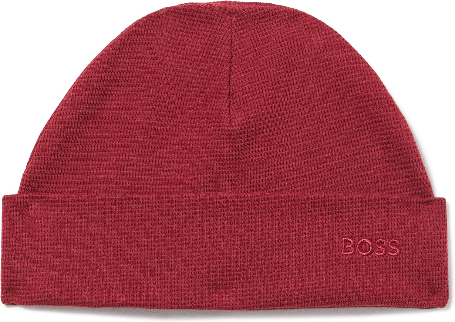 BOSS Men's Tonal Logo Waffle Structure Beanie