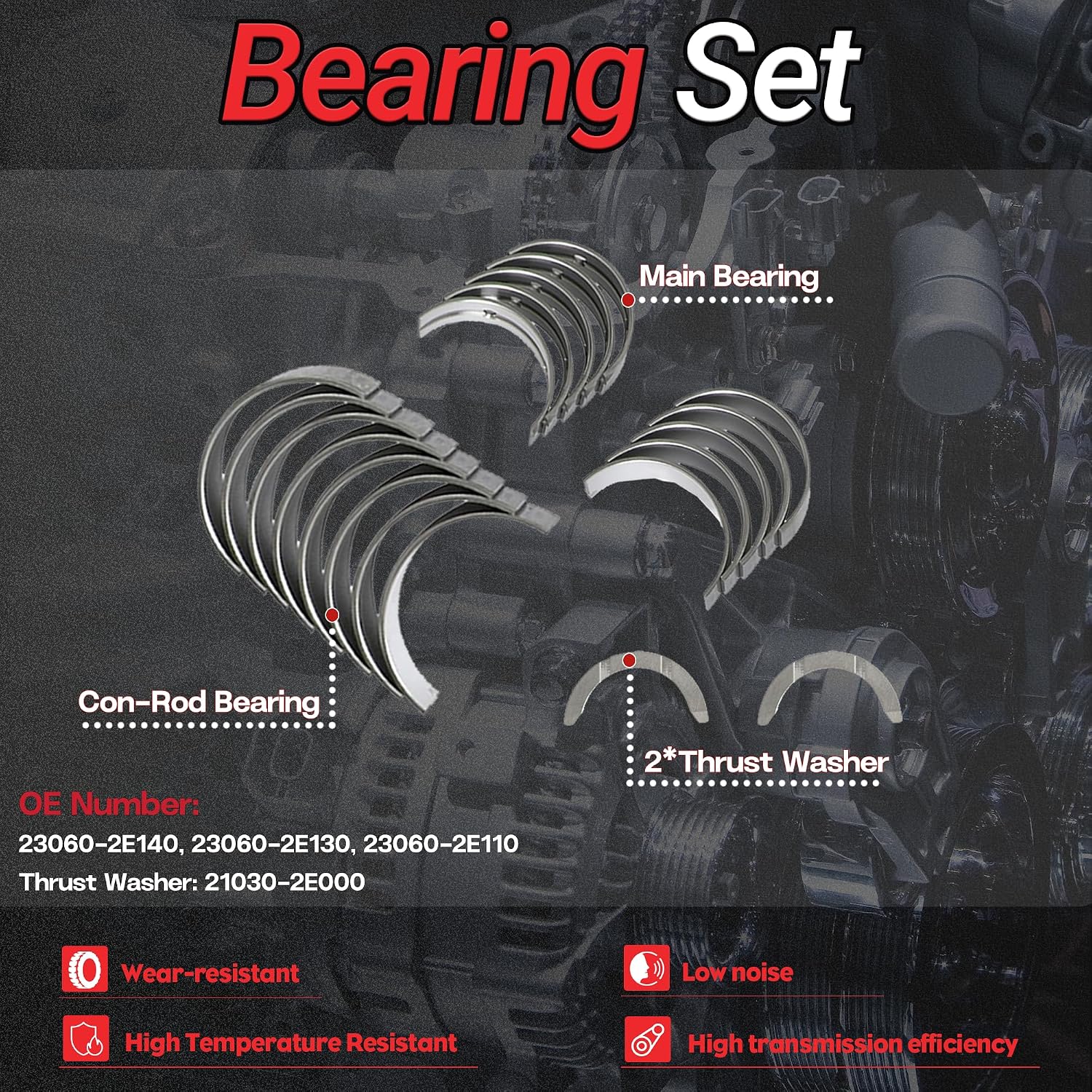 G4NC 2.0 Crankshaft with Connecting Rods & Piston Set Fit for Hyundai Tucson Elantra Kia Soul Forte Optima Forte5 2.0L 2012-2019 Replace#6D026-2EU00 231102E201