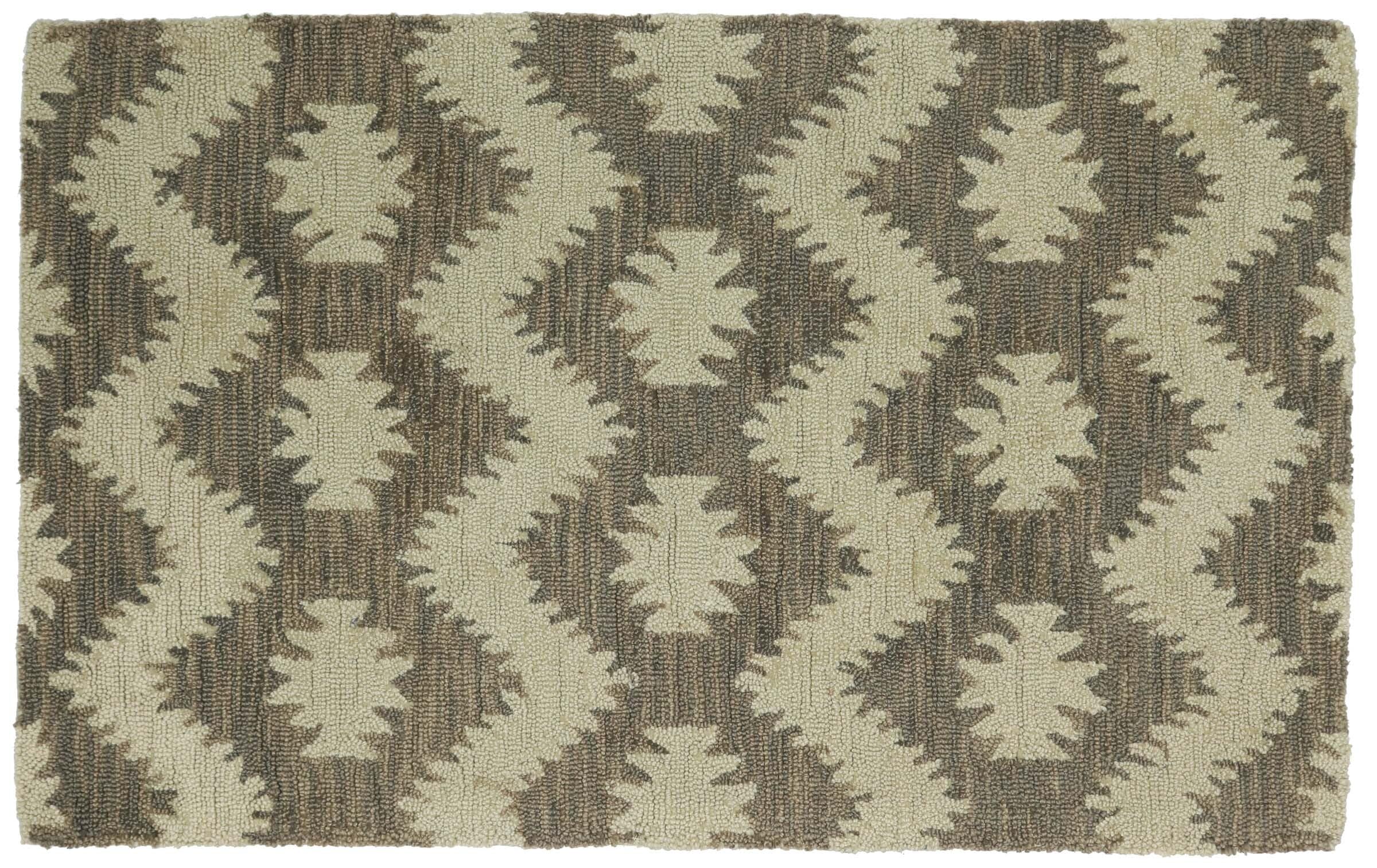Tapis en laine anti-écrasement gris fait main 100x150 cm moderne et durable