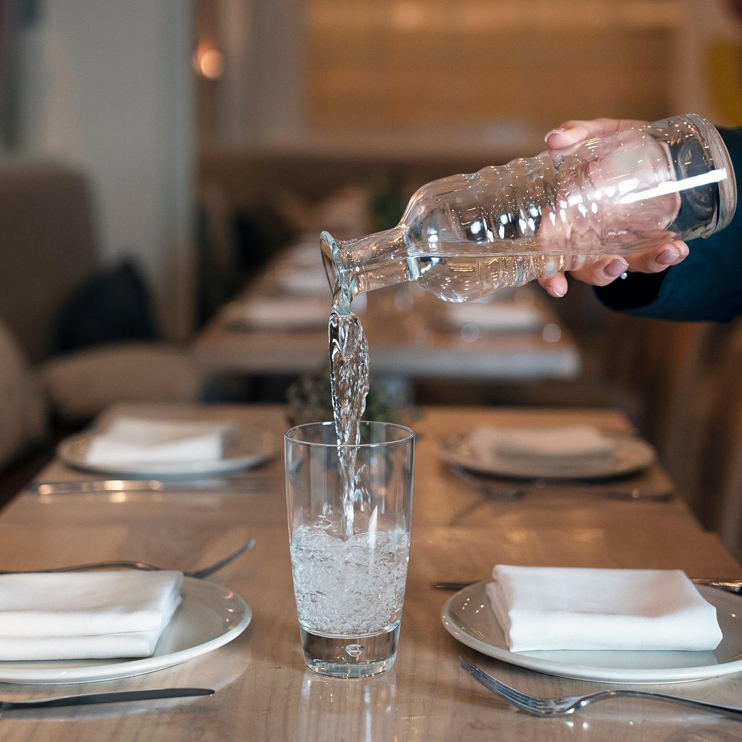 Bormioli Rocco Luna Set Of 12 Cooler Glasses, 15.25 Oz. Clear Crystal Glassware, for Water, Juice and Mojitos Dishwasher Safe, Made In Italy.