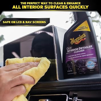 Meguiar's Quik Interior Detailer - This Non-Greasy Formula Cleans and Protects All Interior Surfaces - Easy Cleaning and Interior Detailer - 16 Oz