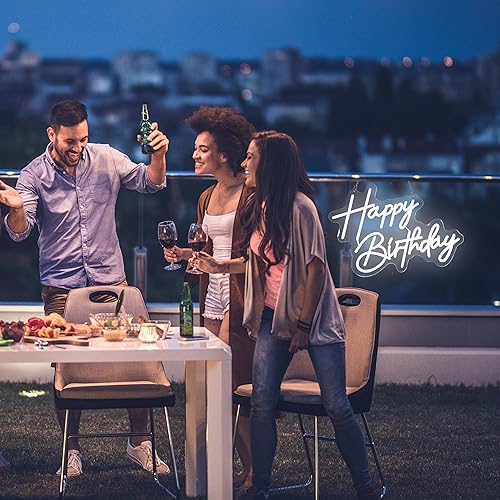 Miniatura 6 de Letrero de neón de feliz cumpleaños, luces de pared para cerveza, bar, club, dormitorio, hotel, pub, cafetería, boda, fiesta de cumpleaños, regalos