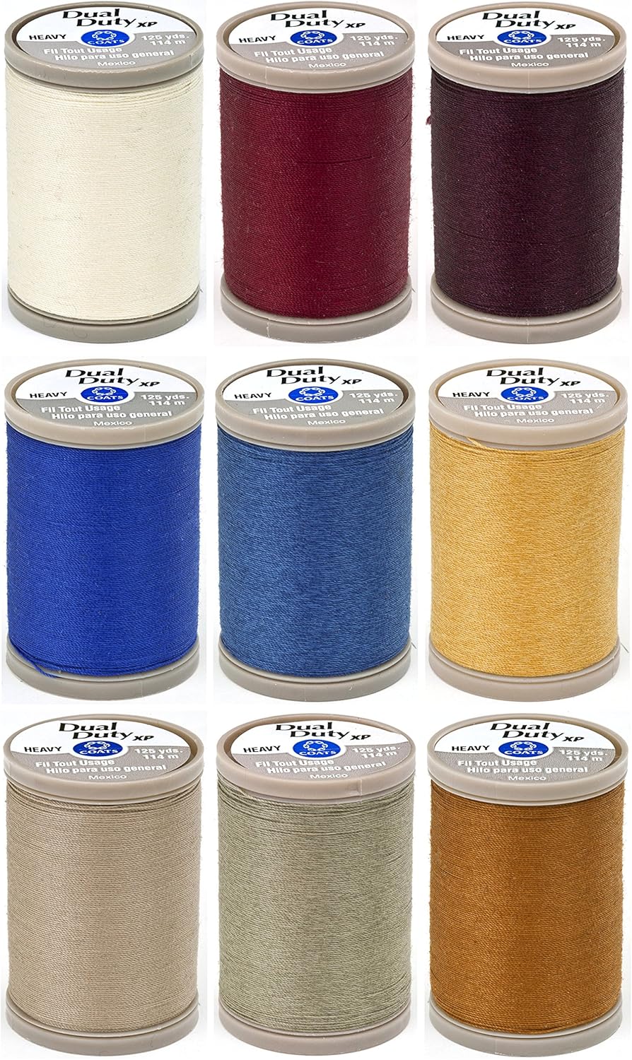 9 Color Pack No 2 - Coats & Clark - Dual Duty XP Heavy Weight Thread 125yds Each