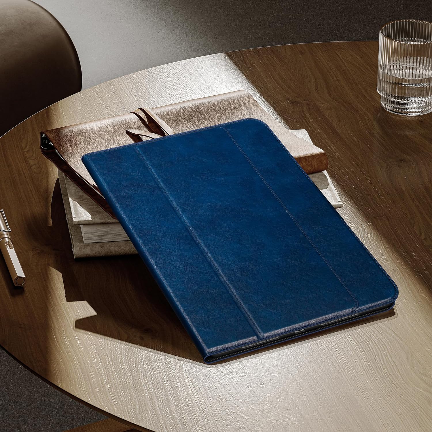 auaua Case for iPad Pro 11 Inch (M5/M4) 2025/2024, with Pencil Holder and Pocket, Multiple Angles Viewing, Magnetic Closure, Auto Sleep/Wake (Blue) - Image 2