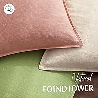 Vista 235 de Foindtower Paquete de 2 fundas de almohada decorativas de lino y liso, funda de cojín decorativa suave, estilo bohemio campestre para silla, sofá