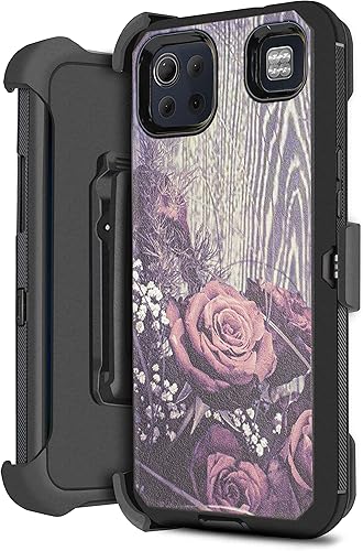 Para LG K92 5G con protector de pantalla integrado, funda de clip para cinturón con soporte integrado, funda protectora resistente a prueba de