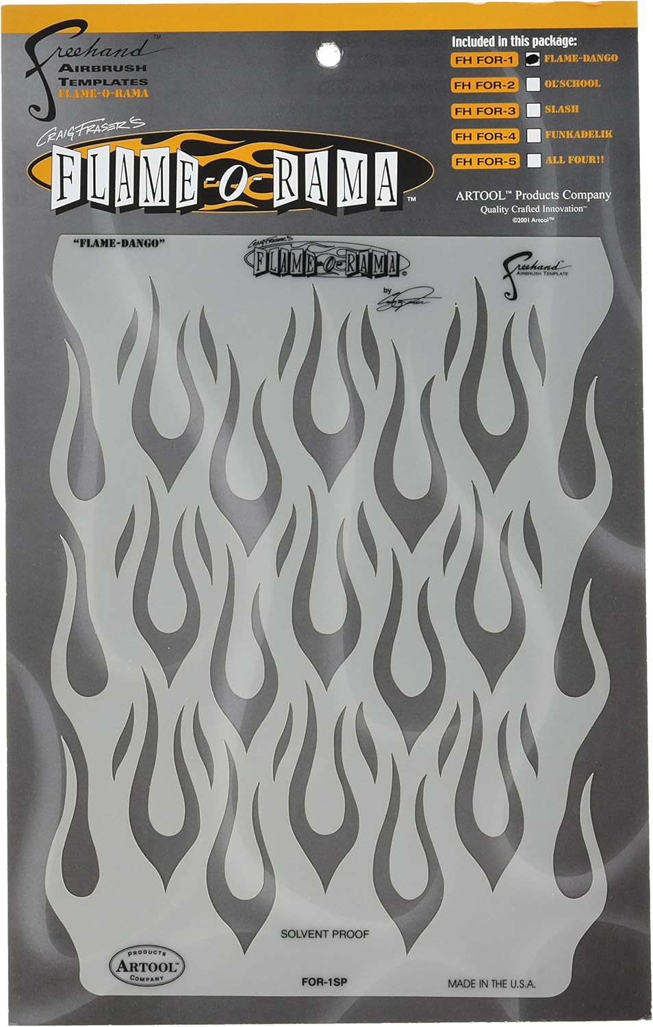 Artool Freehand Airbrush Templates, Flame O'Rama Flame Dango