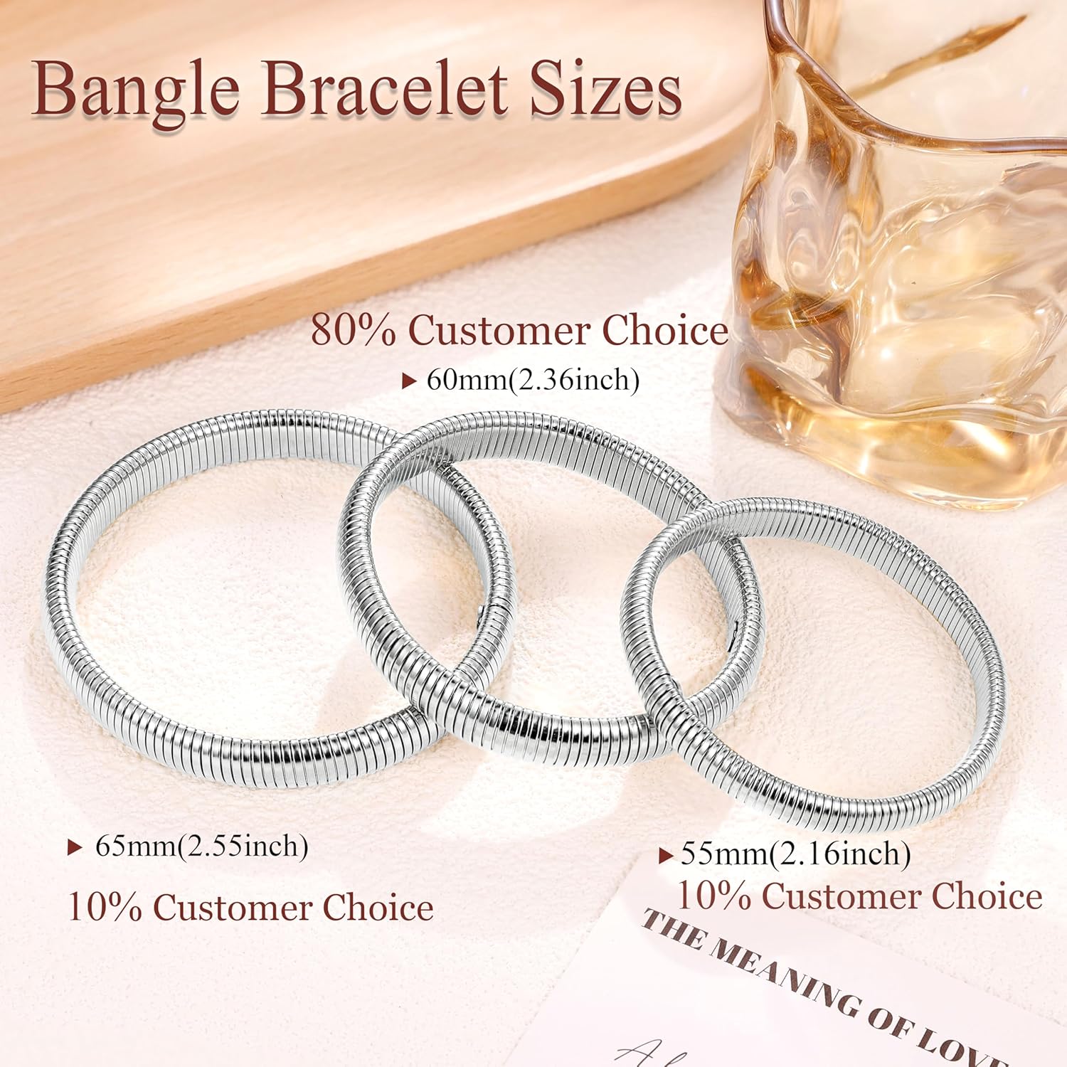 3Pcs Chunky Gold Bangles for Women Stretch Bangles Bracelets 18K Gold Plated Stainless Steel Flexible Snake Chain Wide Wristband Stack Layered Bangle Bracelets 8/10mm - Image 4