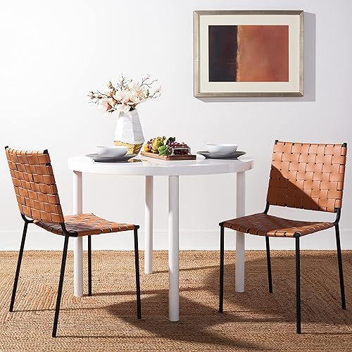 Miniatura 10 de Safavieh Home Collection Wesson - Silla de comedor (2 unidades), color negro Coñac/Negro,Cognac/Plateado,Blanco/Plata