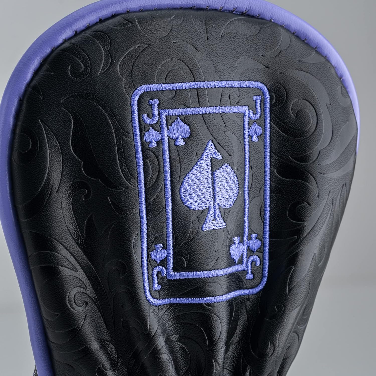 Pins & Aces Royal Flush Hybrid Head Cover - Premium, Hand-Made Leather Headcover - Jack of Spades, Tour Quality Golf Club Cover - Style and Customize Your Golf Bag (Hybrid)