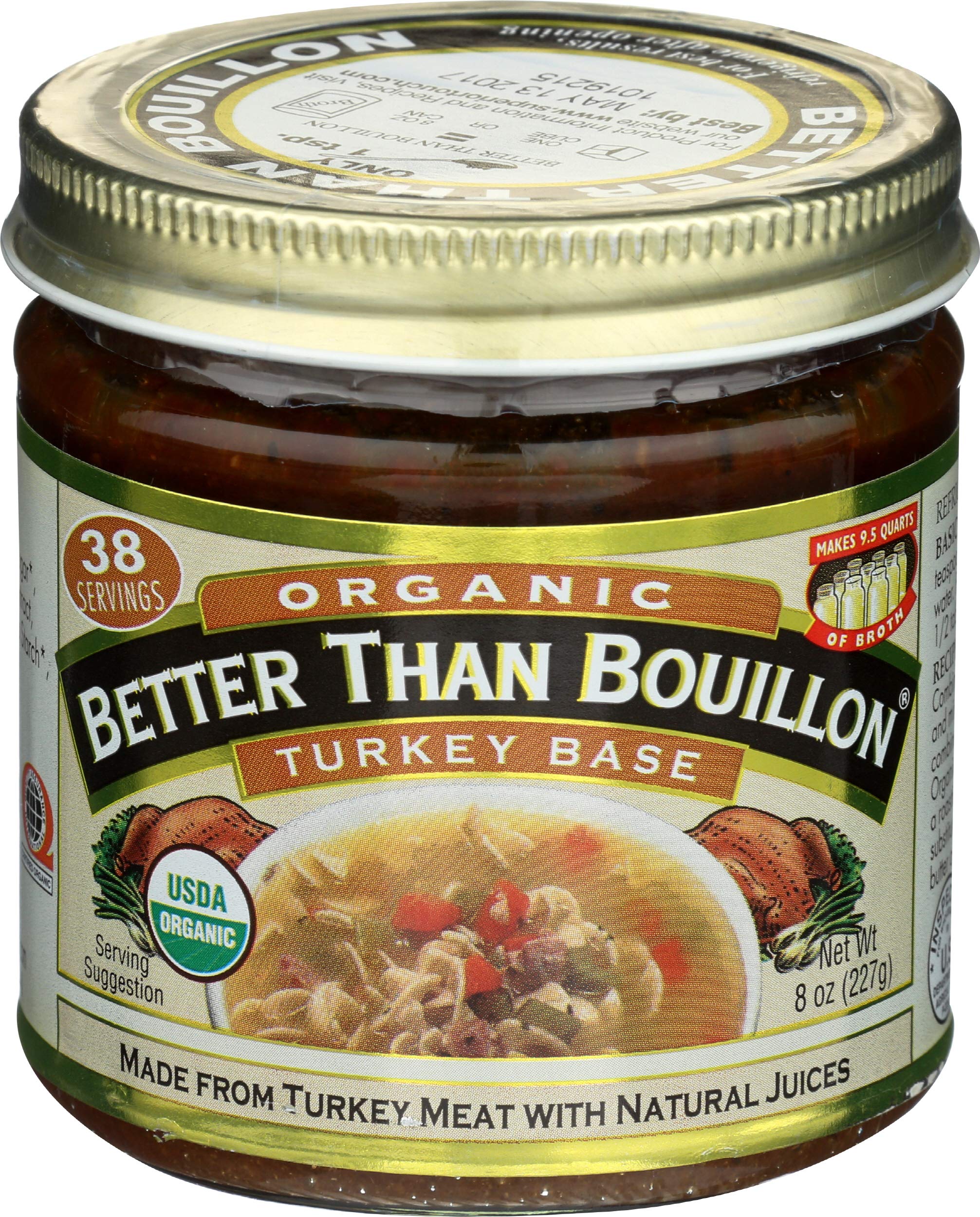 Better Than Bouillon Turquía Base 95% orgánico, tarros de 8 onzas (paquete de 6)