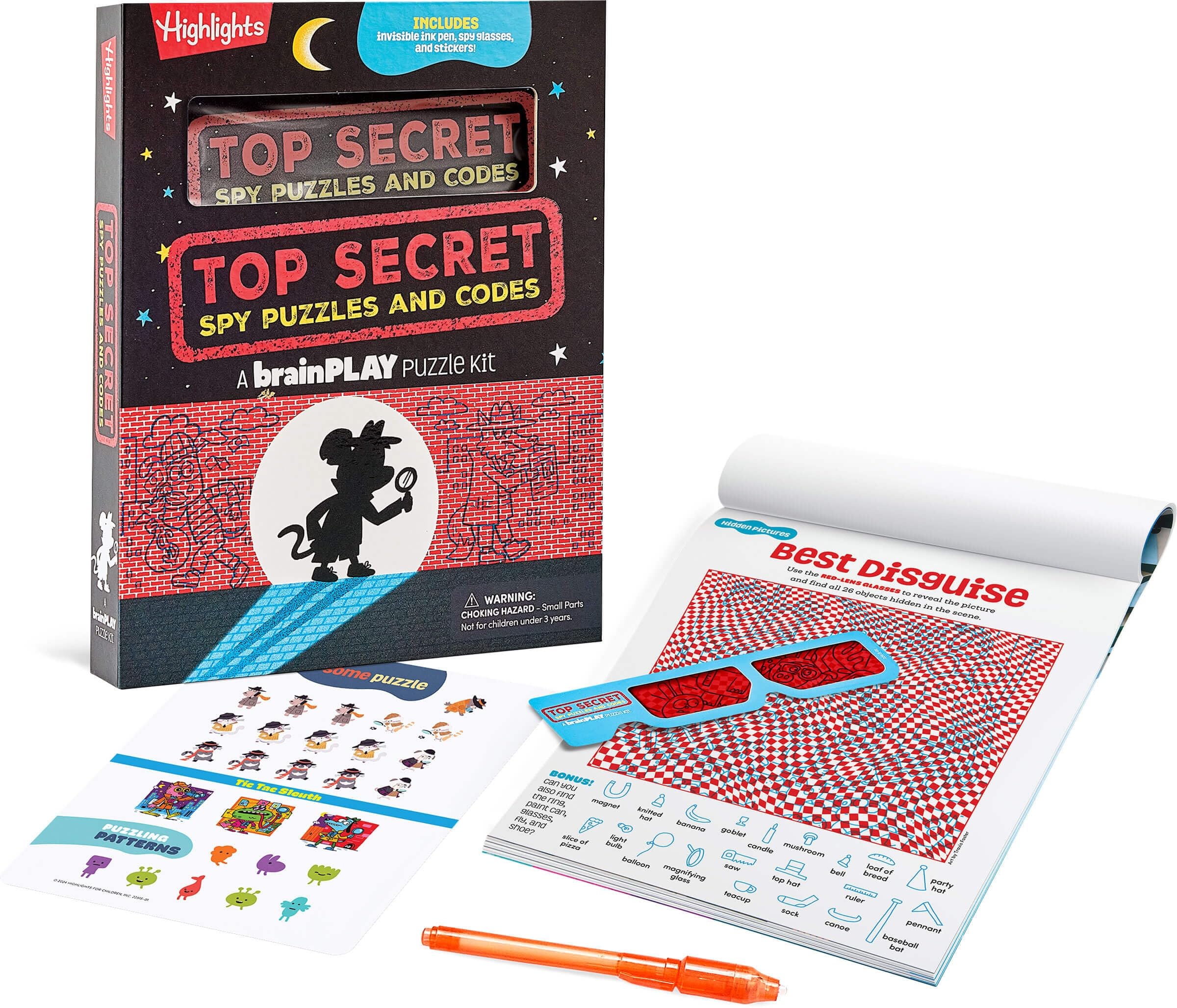 brainPLAY Top Secret Spy Puzzles and Codes: Puzzle Book Packed with Brain Teasers and Hidden Pictures Challenges for Kids 7 and Up (brainPLAY Puzzle Books)