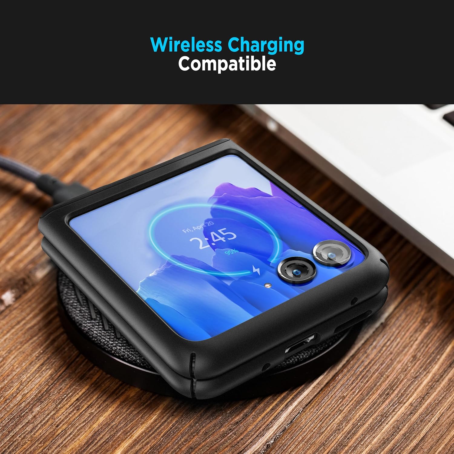 Encased Belt Case for Motorola Razr 2025 with Holster Clip - Protective Case with Built-in Screen Protector (Black) - Image 5