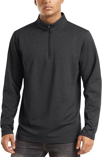 TACVASEN Men's Quarter Zip Pullover Long Sleeve Golf Sweatshirts 1/4 Zip Sweaters Winter Fleece Lined Thermal Shirt