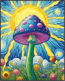 Posterizer 1 pcs - Aesthetic Trippy Mushroom Indie Poster - Abstract & Modern Art - Fantasy & Fiction Art - Living Room Bedroom Decor - 05x07 UNFRAMED Wall Art