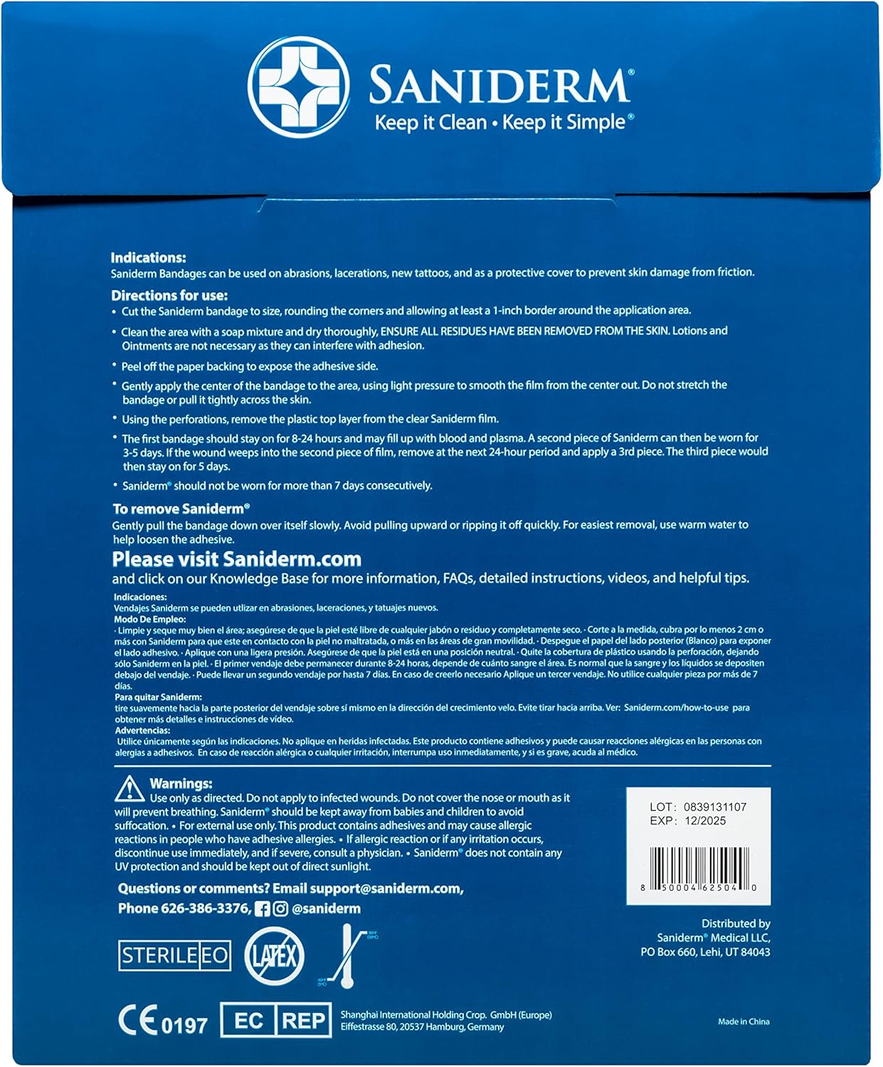 Buy Saniderm Tattoo Aftercare Bandage, Breathable Waterproof Bandages