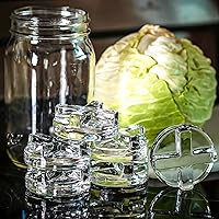 Vista 7 de Trademark Innovations Pesas de frasco de decapado de fermentación de vidrio, estilo agarre cruzado (juego de 6)