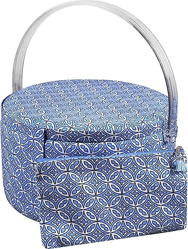Vista 2 de SINGER 40219 Cesta de coser, estampado de medallón Medallón Azul