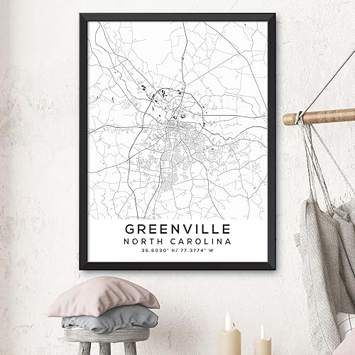 Miniatura 3 de Mapa de Greenville, Carolina del Norte, Light 2 (12x16)