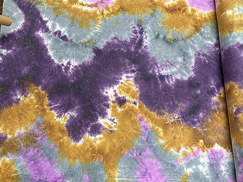 Miniatura 8 de The Yard - Tela de punto de jersey con teñido anudado  Elástico en 4 direcciones  Material elástico para coser  Tela elástica de poliéster y algodón