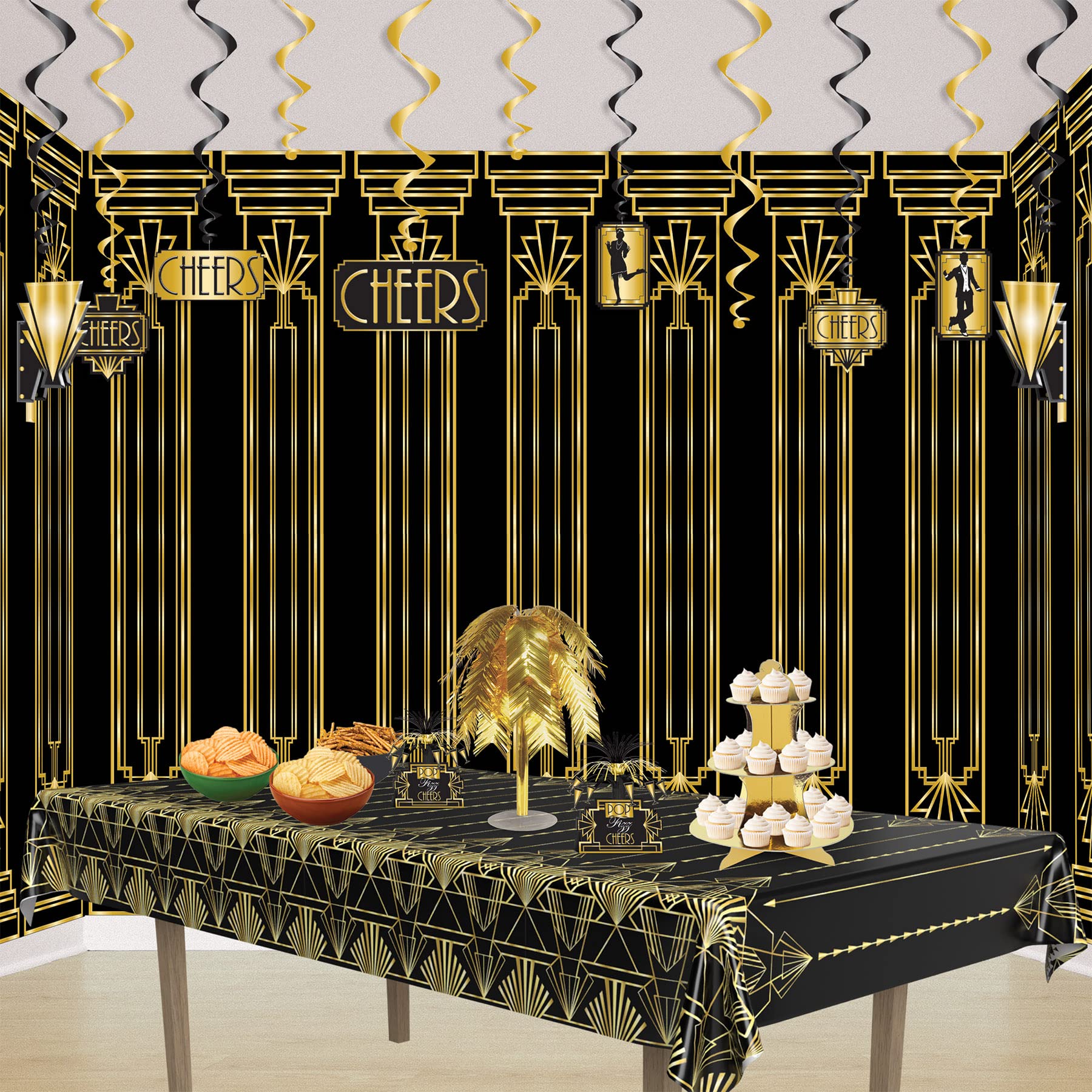 Snapklik.com : Beistle 24 Piece Roaring 20 Swirls 1920s Theme Party
