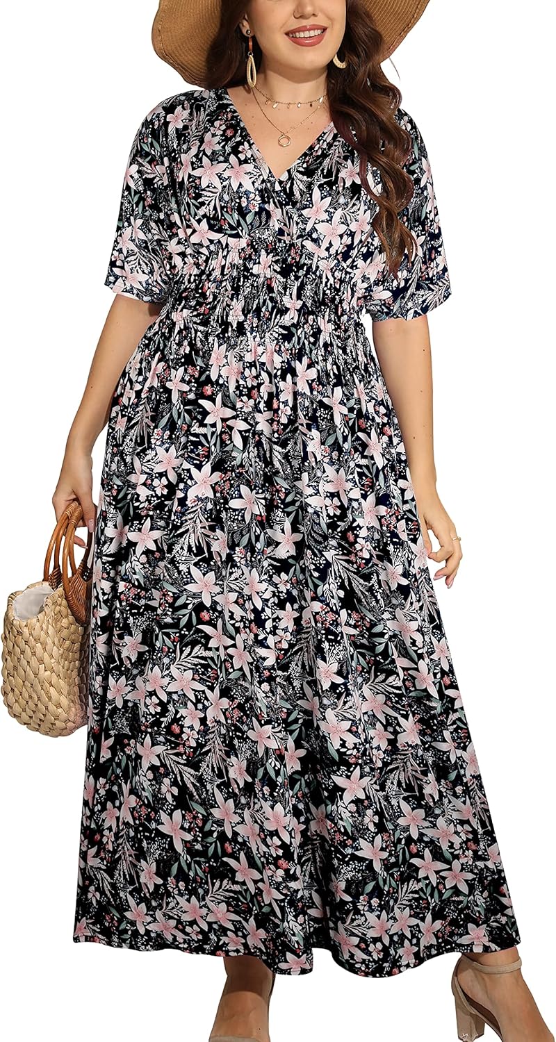 Vestido largo boho informal con estampado floral y Ecuador Ubuy