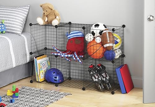 Miniatura 2 de Whitmor Storage Cubes - Stackable Interlocking Wire Shelves - 14.25"D x 14.5"W x 14.5"H - Black (Set of 6) Negro,Roble Sonoma.,Nuez,Blanco