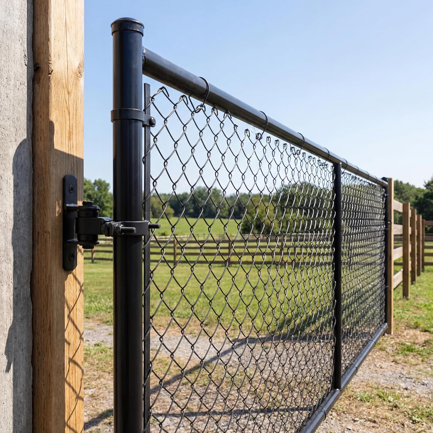 Frienda 2 Pcs Heavy Duty Wall Mount Gate Hinge Adjustable Large 4" Round Bolt-on Sealed Bearing Metal Gate Hinge for Round to Square Post Pipe Chain Link T-Post Fence Pressed Steel Rust-Proof Coating