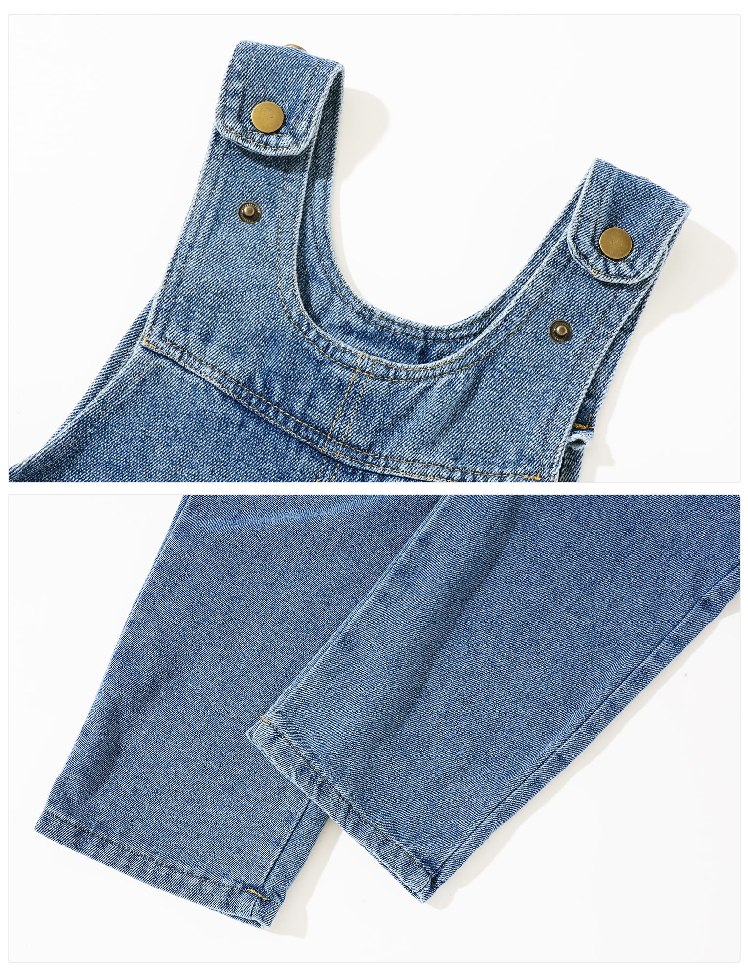SEAUR Bebe Garçon Salopette en Jean Jambe Droite Décontractée Salopette Ample Enfant Combinaison Denim Sans Manches