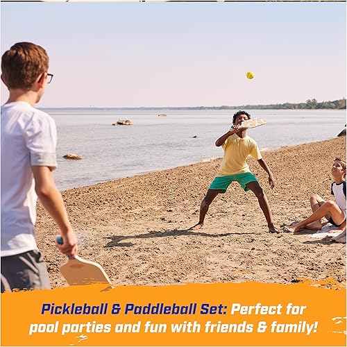 Miniatura 6 de Swimways Hydro Paddle & Pickleball - Juego de paletas y pelotas de pickleball para juegos de piscina, lago y playa, juguetes al aire libre para