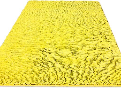 Miniatura 211 de Yeaban Alfombras de baño gris oscuro – Gruesas alfombras de baño de chenilla | Alfombras de baño absorbentes y lavables antideslizantes, alfombras