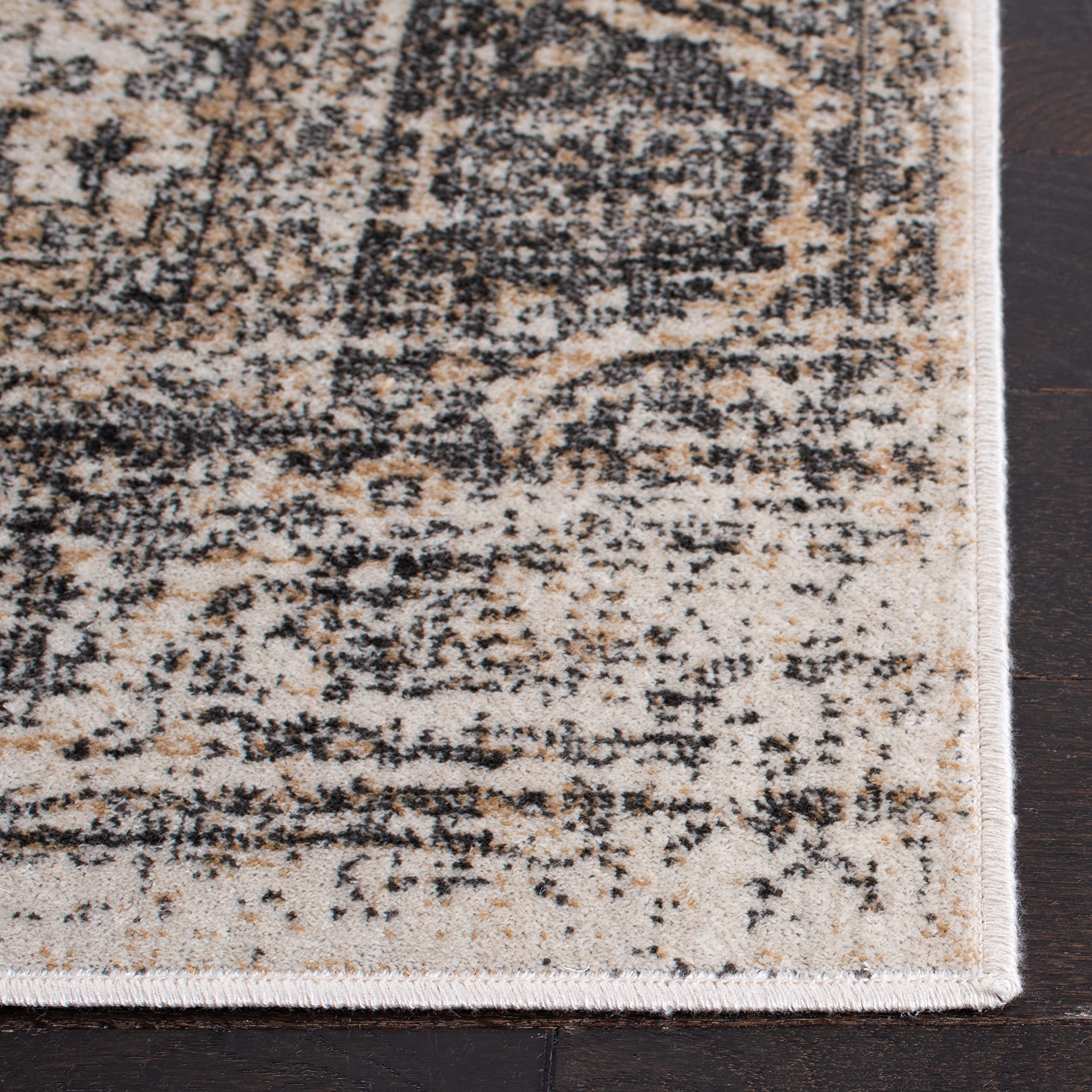 SAFAVIEH Tapis Traditionnel Pour Salon, Salle à manger, Chambre à coucher - Atlas Collection, Tapis à poil court, Ivoire et beige, 122 X 183 cm