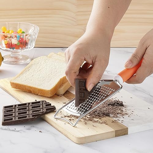 Miniatura 6 de Vituer - Rallador de queso de acero inoxidable para cocina, rallador de queso de alta calidad con asa, rallador de queso de mano, ideal para queso,