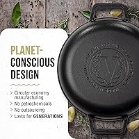 Vista 5 de Victoria - Sartén de hierro fundido redonda con asas de doble bucle, fabricada en Colombia, 10 pulgadas