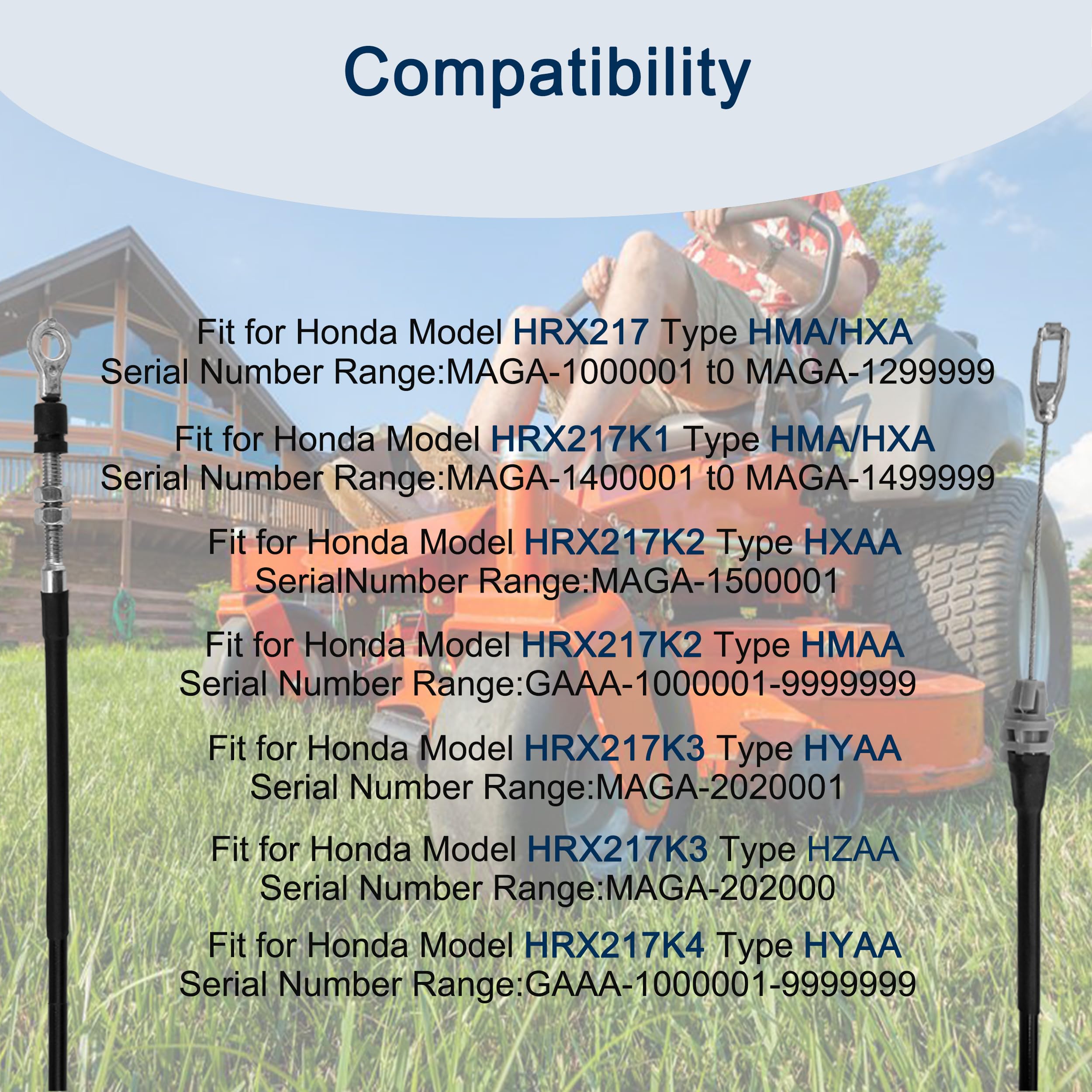 Antriebskabel Für Honda Rasenmäher HRX217HXA, HRX217HYA, HRX217HMA, HRX217HZA – Ersetzt 54630-VH7-A02/A03/A04