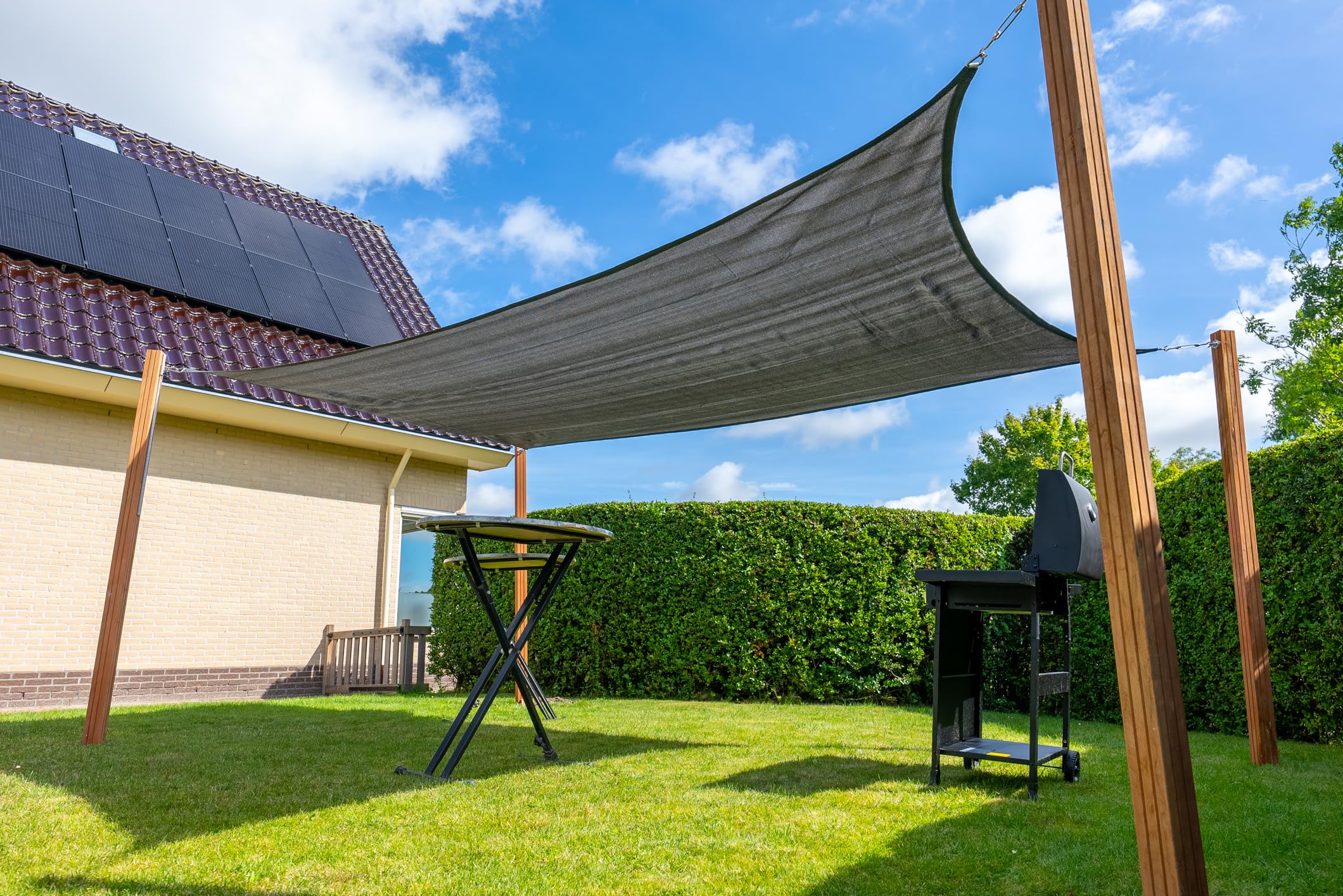 Wovar Voile d'ombrage rectangulaire 3x4 m - 320gr/m2- Anthracite - par pièce
