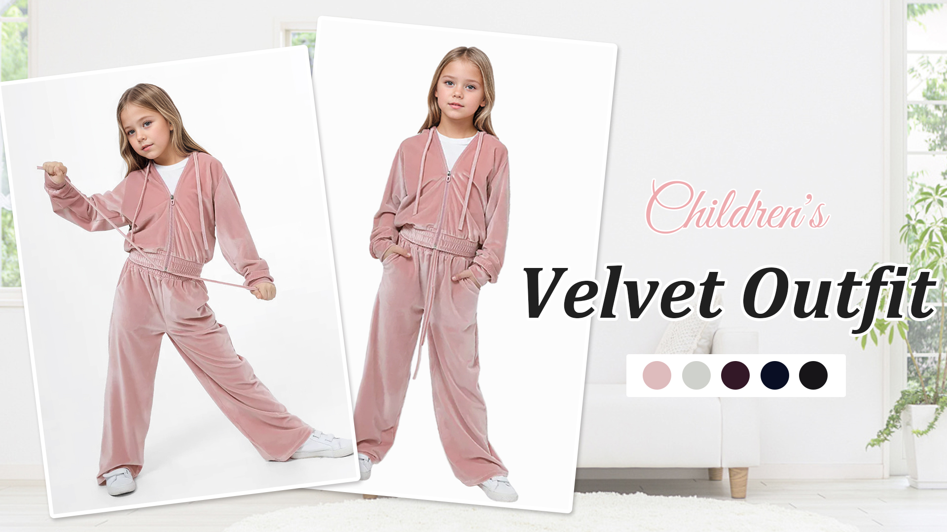Tuta Bambina In Velluto Felpato - Felpa Con Cappuccio E Pantaloni, Comoda Per Autunno/inverno, Taglie 5-13 Anni