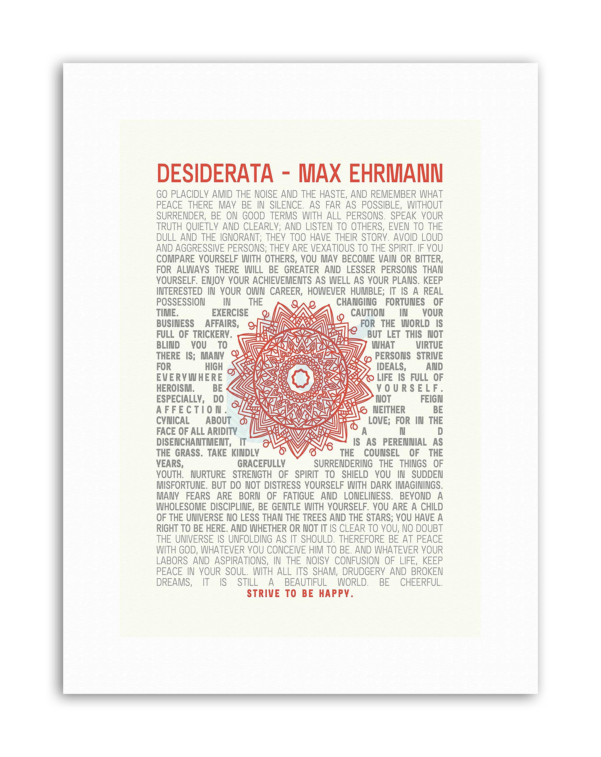 Wee Blue Coo Desiderata Mandala Ehrmann Inspiration Typography Quote Canvas Art Print