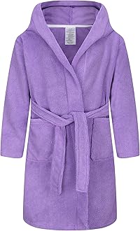 Kids Soft Towel Hooded Robe Cotton Bathrobe for Girls 5-16 Years