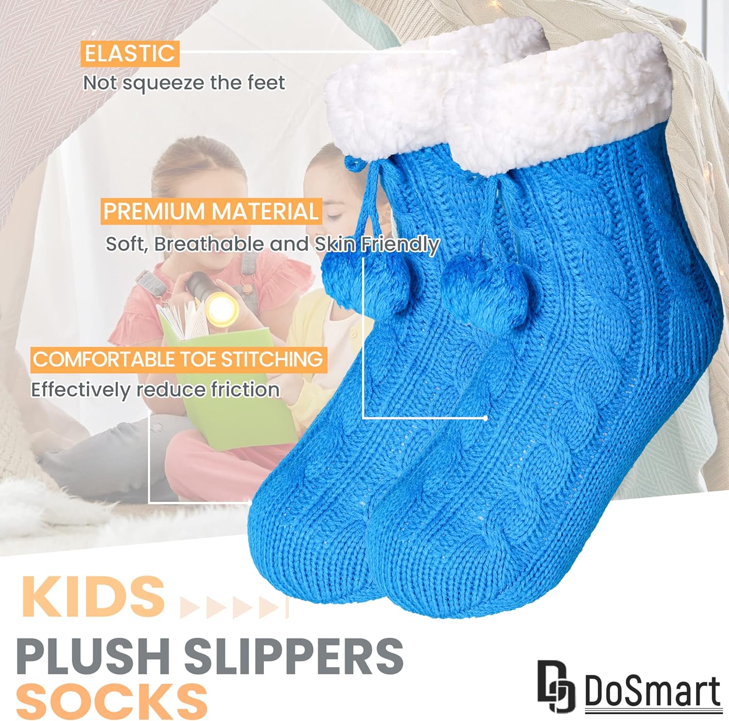 DoSmart Kids Boys Girls Fuzzy Slipper Socks Soft Warm Thick Fleece Christmas Stockings Child Toddler Winter Home Socks - Image 5