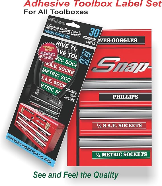 Adhesive Toolbox Labels Plus and Master Set of Socket Labels (Green Series) ...