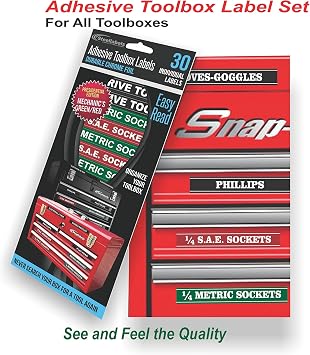 Adhesive Toolbox Labels Plus and Master Set of Socket Labels (Green Series) ...