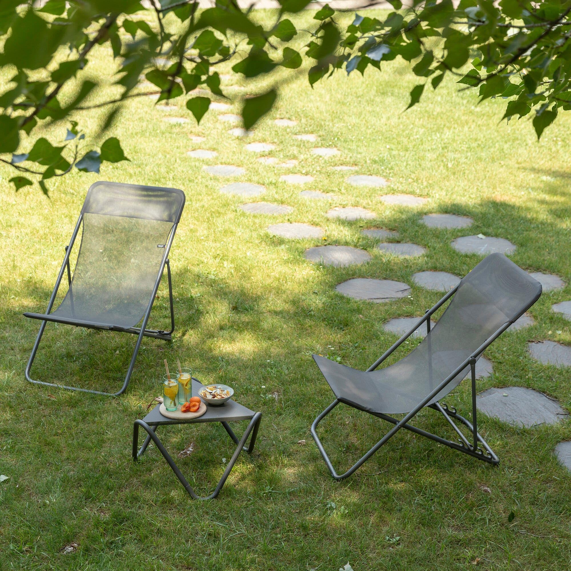 Lafuma Mobilier Maxi Lettino Grafite-Antracite Sedia regolabile leggera e stabile