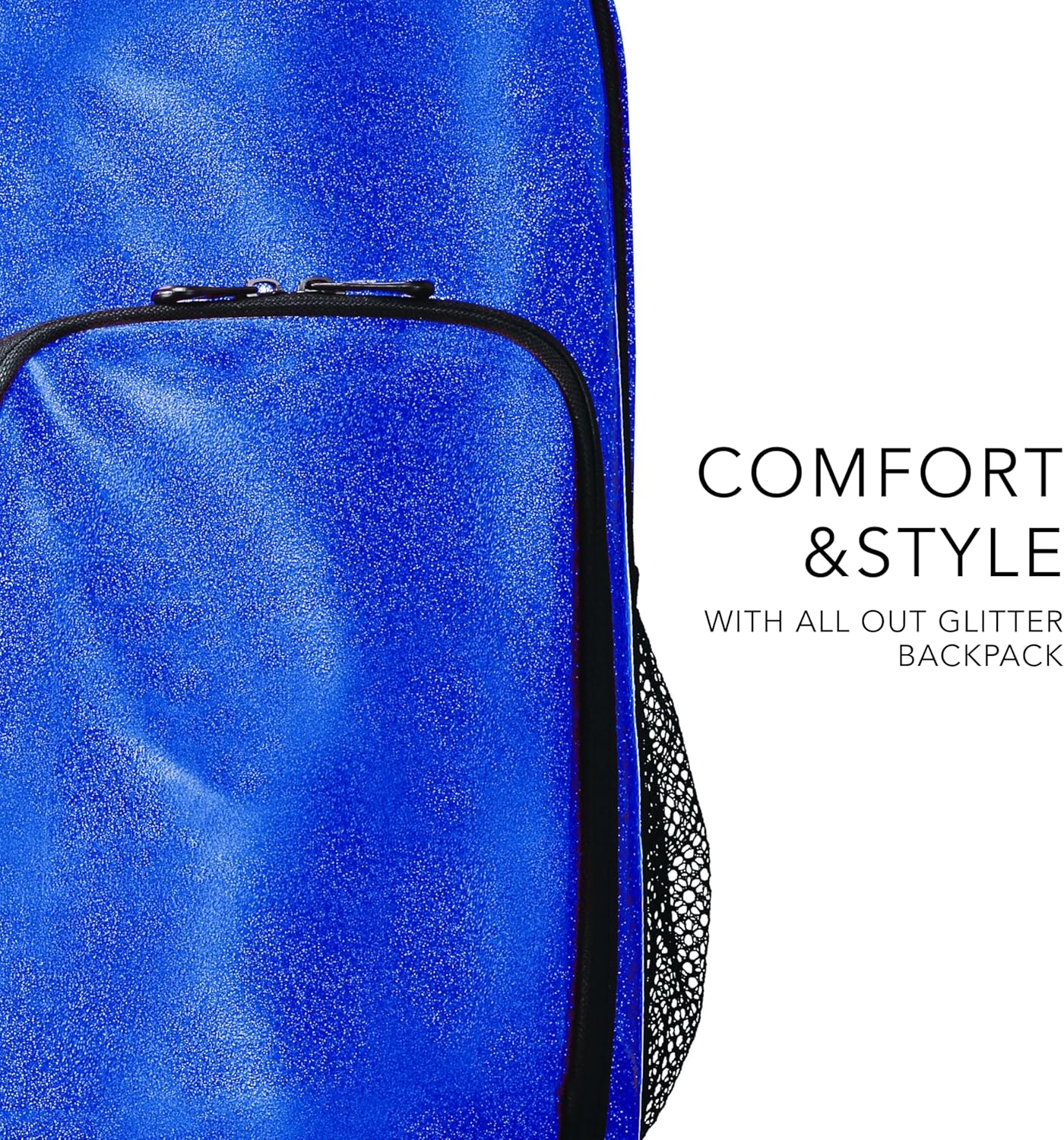 Augusta Sportswear All Out Glitter Backpack Royal Glitter/Black OS - Image 4