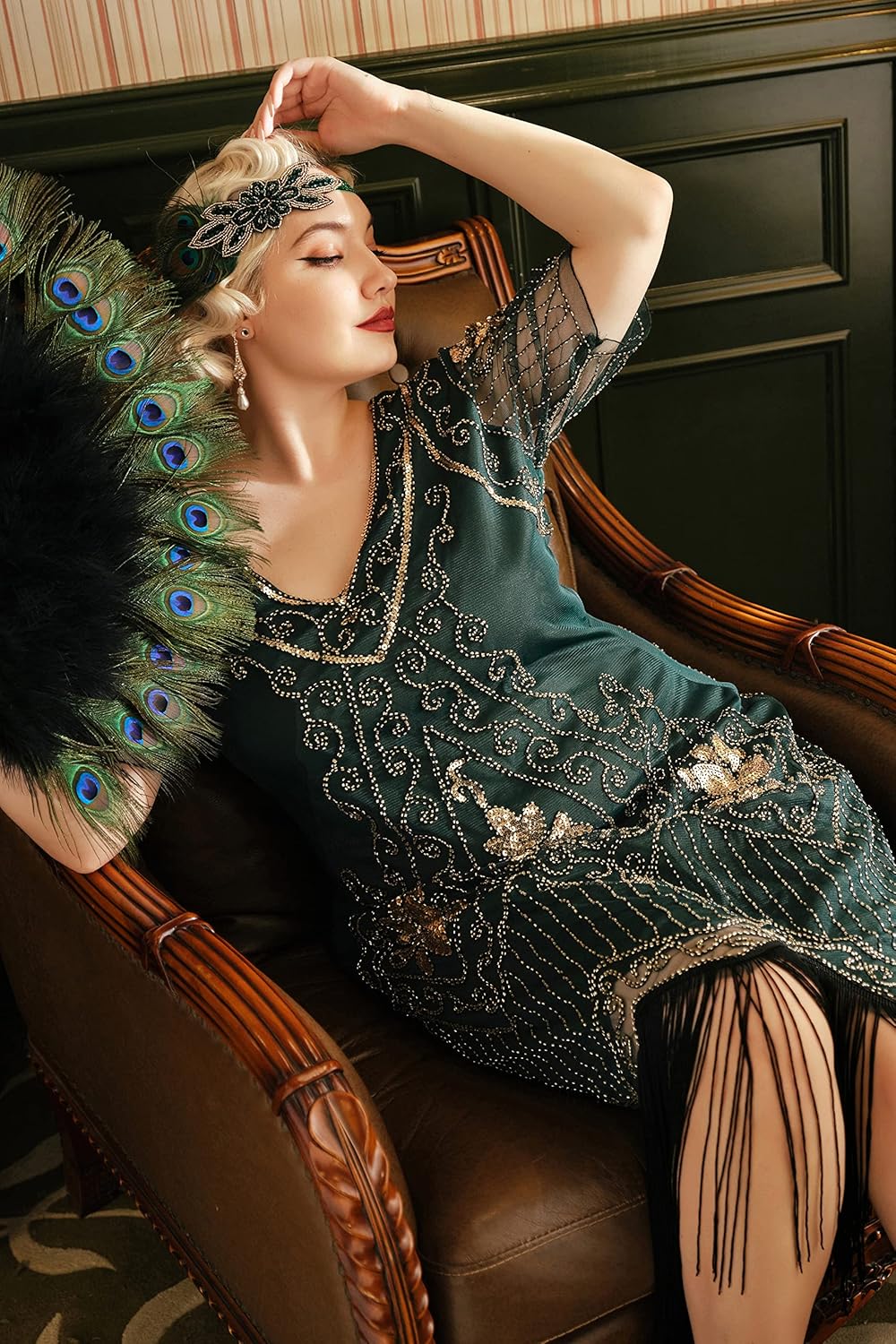 BABEYOND Great Gatsby Dresses for Women Plus Size Cocktail Dress